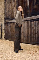 LTS Tall Chocolate Brown Leopard Print Wide Leg Jeans | Long Tall Sally 1