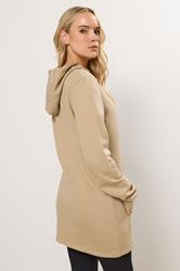 LTS Tall Women's Natural Brown Cotton Longline Hoodie | Long Tall Sally 3