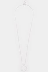Silver Tone Crescent Pendant Long Necklace | Yours Clothing 2
