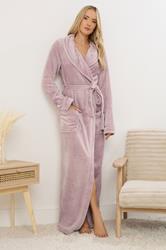 LTS Tall Light Pink Shawl Collar Maxi Dressing Gown | Long Tall Sally 1