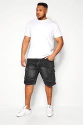KAM Black Cargo Denim Shorts | BadRhino 2