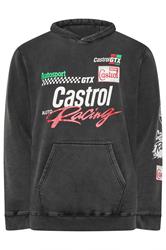 BadRhino Big & Tall Black 'Castrol' Acid Wash Hoodie | BadRhino 1