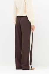 LTS Tall Brown & Black Side Stripe Wide Leg Trousers | Long Tall Sally 3