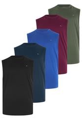 BadRhino Big & Tall Black/Navy/Blue/Burgundy/Khaki 5 Pack Extra Long Muscle Vests | BadRhino 3
