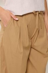 LTS Tall Women's Stone Brown Cotton Barrel Leg Trousers | Long Tall Sally 4