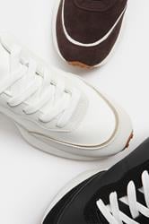 White Faux Leather Runner Trainers In Extra Wide EEE Fit | Yours Clothing 6