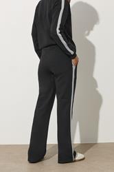 LTS Tall Black Metallic Stripe Wide Leg Joggers | Long Tall Sally 3