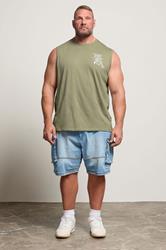 BadRhino Big & Tall Basil Green Tiger Graphic Vest Top | BadRhino 2
