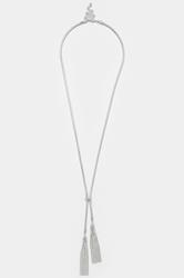 Silver Tone Double Tassel Long Necklace | Yours Clothing 2