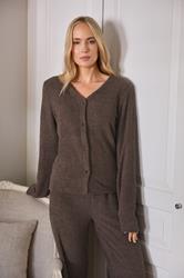 LTS Tall Women's Chocolate Brown Chenille Cardigan | Long Tall Sally 1