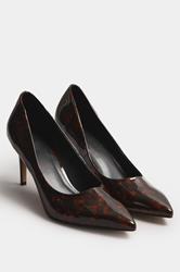 LTS Brown Tortoise Pointed Court Heel In Standard Fit | Long Tall Sally 2