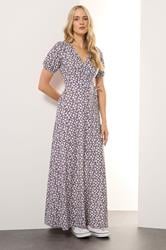 LTS Tall Berry Red Ditsy Floral Print Wrap Maxi Dress | Long Tall Sally 2