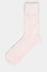 2 PACK Pink & Blue Chenille Ankle Bed Socks | Yours Clothing 6