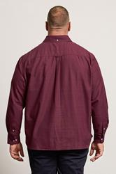BadRhino Big & Tall Burgundy Red Long Sleeve Slub Shirt | BadRhino 3
