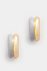 Gold Tone Double Hoop Earrings | Yours Clothing 2