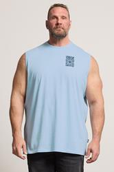 BadRhino Big & Tall Blue Extra Long Sun Tonal Muscle Vest | BadRhino 3