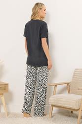 LTS Tall Women's Charcoal Grey 'Weekend Vibes' Slogan Pyjama Set | Long Tall Sally 4