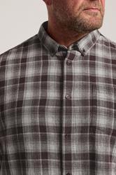 BadRhino Big & Tall Brown Check Stripe Short Sleeve Shirt | BadRhino 4