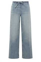 LTS Tall Women's Blue Mid Wash Wide Leg Jeans | Long Tall Sally 2