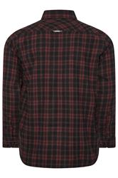 D555 Big & Tall Burgundy Red Check Shirt | BadRhino 4