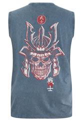 BadRhino Big & Tall Blue Acid Wash Japanese Skull Graphic Vest | BadRhino 9