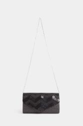Black Sequin Chevron Clutch Bag | Yours Clothing 4