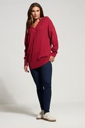 LTS Tall Red Wool V-Neck Jumper | Long Tall Sally 2