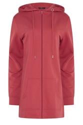 LTS Tall Women's Red Cotton Longline Zip Hoodie | Long Tall Sally 1