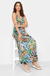 LTS Tall Green Palm Leaf Print Maxi Dress | Long Tall Sally