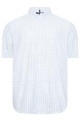 BadRhino Big & Tall Plus Size Light Blue Check Short Sleeve Shirt | BadRhino 3