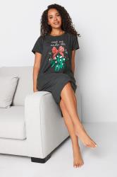 M&Co Black Cotton Christmas Mistletoe Print Nightdress | M&Co 2