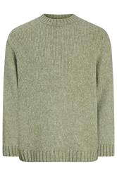 JACK & JONES Big & Tall Seagrass Green Crew Neck Knit Jumper