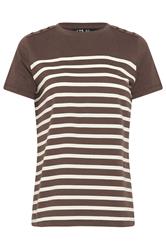 LTS Tall Women's Chocolate Brown Stripe Button T-Shirt | Long Tall Sally  5