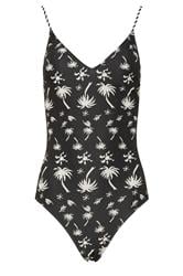 LTS Tall Women's Black Palm Print Swimsuit | Long Tall Sally 2