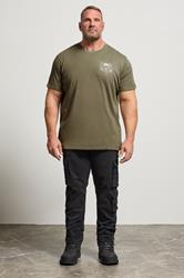 BadRhino Big & Tall Olive Green Skull Emblem Graphic T-Shirt | BadRhino 4