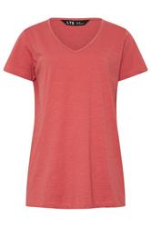 LTS Tall 2 PACK Coral Orange & Khaki Green Stripe T-Shirts | Long Tall Sally 3