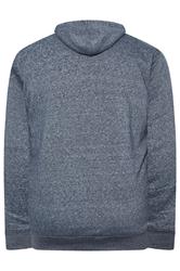 KAM Big & Tall Navy Blue Lumberjack Fleece Lined Hoodie | BadRhino 2