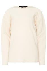 LTS Tall Cream Ribbed Soft Touch Batwing Top