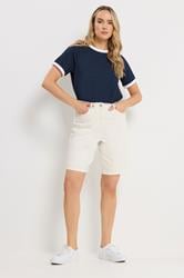 LTS Tall White Denim Bermuda Shorts | Long Tall Sally 2