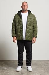 JACK & JONES Big & Tall Black Reversible Puffer Jacket | BadRhino 3