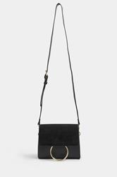 Black Ring Detail Cross Body Bag | Yours Clothing 2
