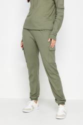 LTS Tall Women's Khaki Green Ribbed Cargo Joggers | Long Tall Sally 1