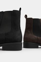 LTS Black Faux Suede Chelsea Ankle Boots In Standard Fit | Long Tall Sally 4