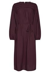 LTS Tall Purple Shirred Long Sleeve Midi Dress | Long Tall Sally 1