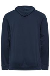 JACK & JONES Big & Tall Navy Blue Zip Through Print Hoodie | BadRhino 2