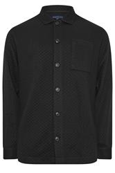 BadRhino Big & Tall Black Jersey Textured Overshirt | BadRhino 5