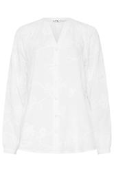 LTS Tall Women's White Floral Cornelli Cotton Shirt | Long Tall Sally 5