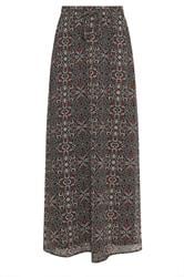 LTS Tall Black Abstract Tie Waist Maxi Skirt