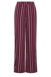 LTS Tall Women's Burgundy Red Rope Stripe Wide Leg Trousers | Long Tall Sally 5