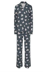 LTS Tall Grey Soft Touch Animal Heart Pyjama Set | Long Tall Sally 5